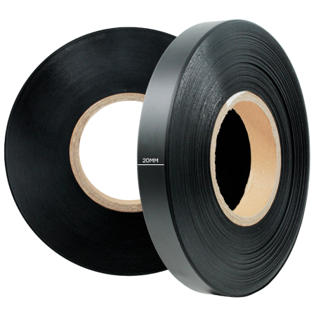 Текстильная лента, силиконовая (TPU355 Black silicone), 20мм х 100м, чёрная