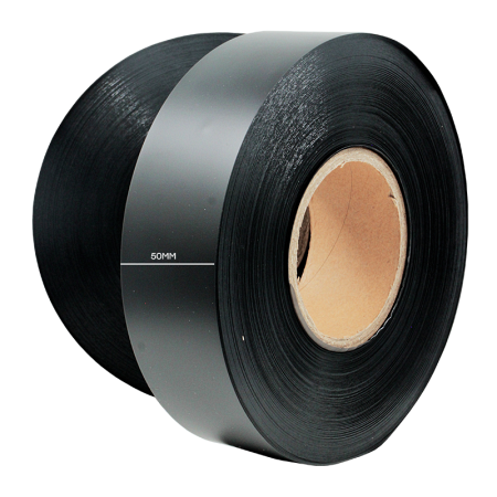 Текстильная лента, силиконовая (TPU355 Black silicone), 50мм х 100м, чёрная